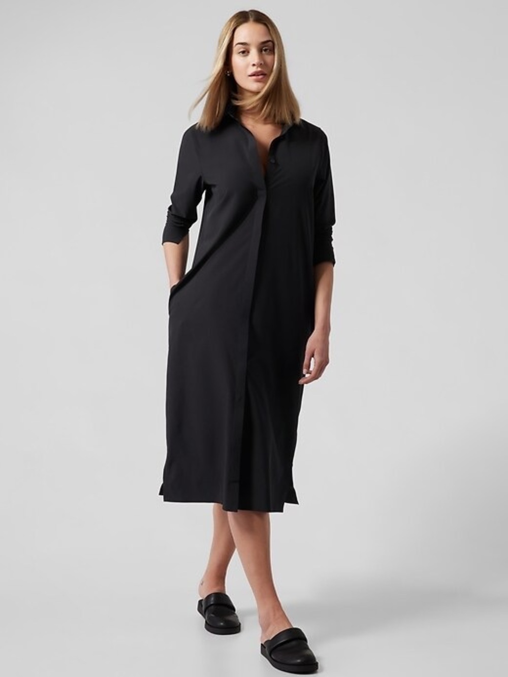 Athleta Urbanite Dress Shirt Dress with Pockets Size XS